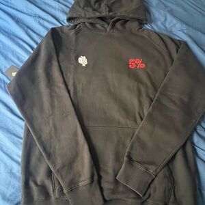 Darc Sport Black Hoodie with Red 5% Chest Logo